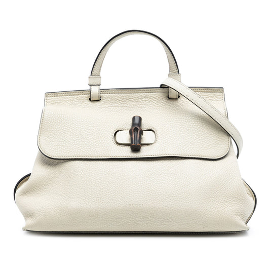Gucci Medium Leather Bamboo Daily Satchel