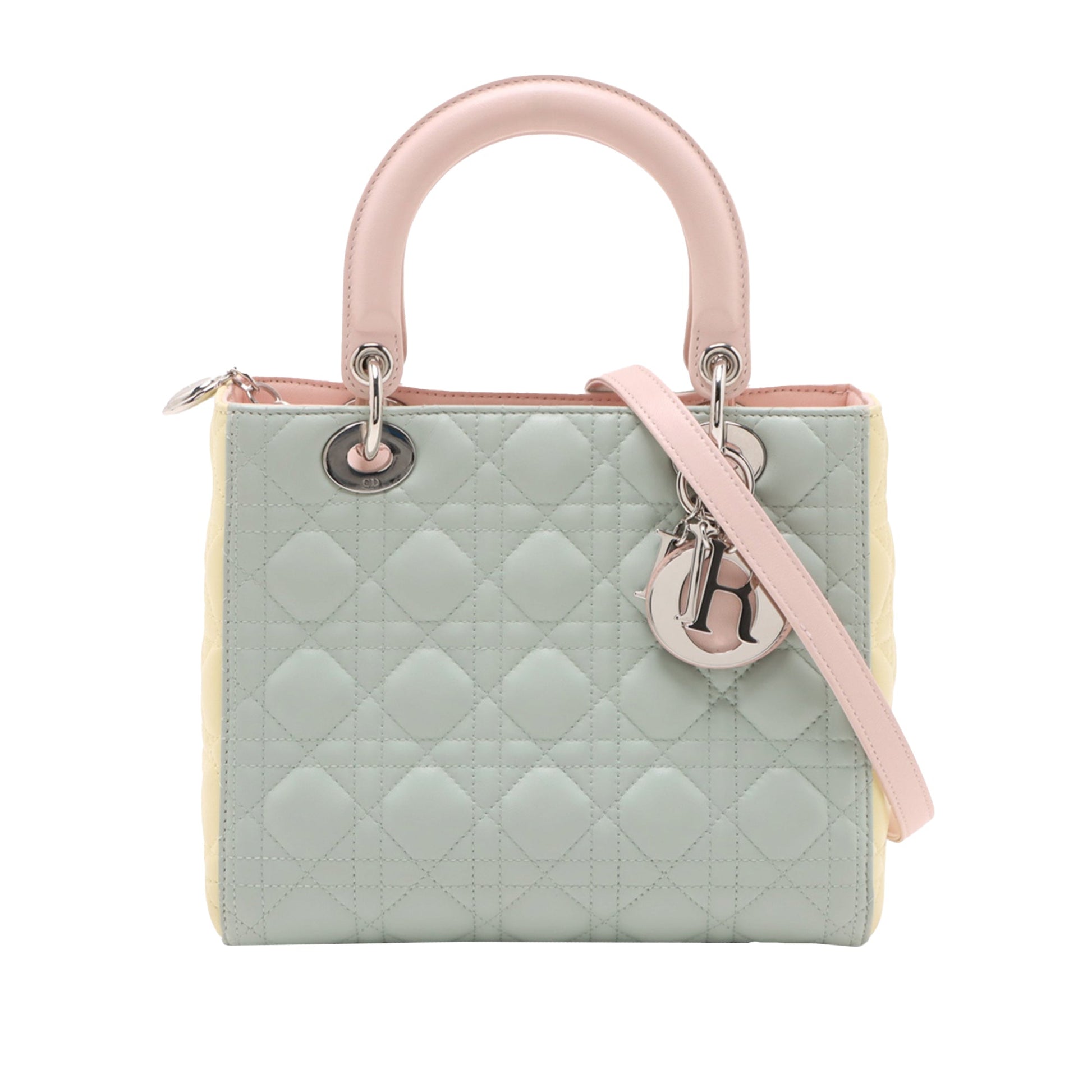 Dior Medium Bicolor Lambskin Macrocannage Stitched Lady Dior