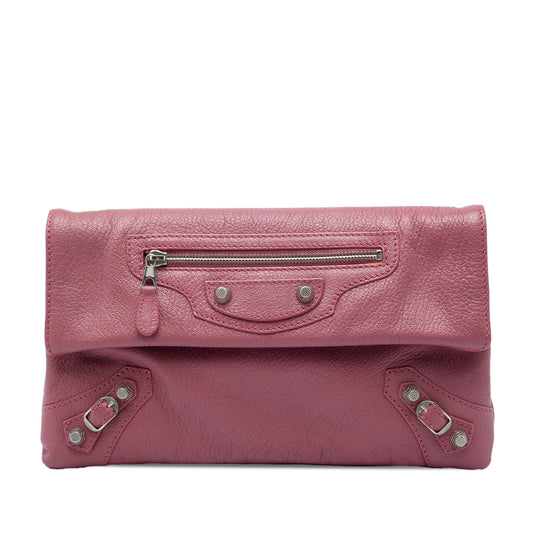 Balenciaga Goatskin Motocross Giant 12 Envelope Clutch — Pink