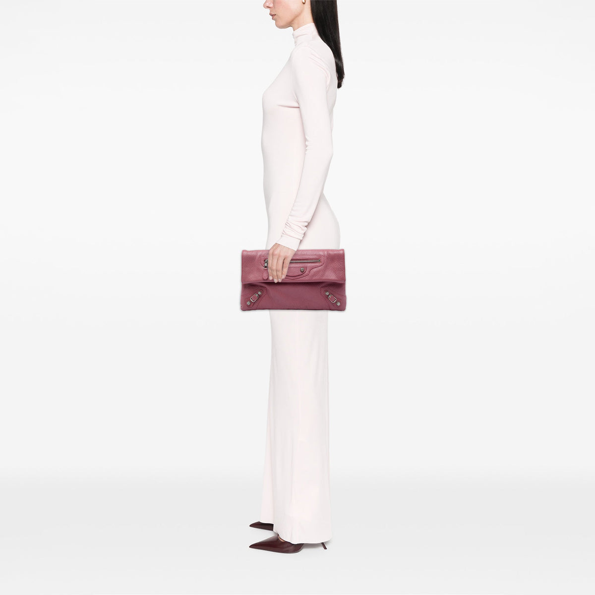 Balenciaga Goatskin Motocross Giant 12 Envelope Clutch — Pink