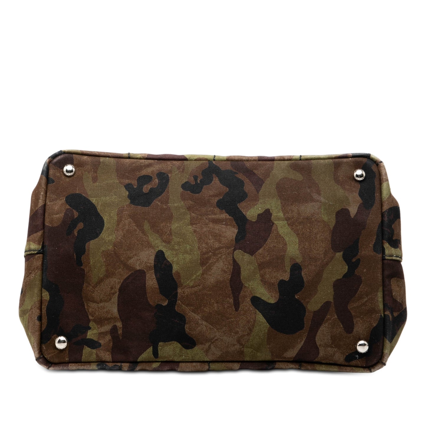 Prada Canvas Canapa Logo Camouflage Satchel