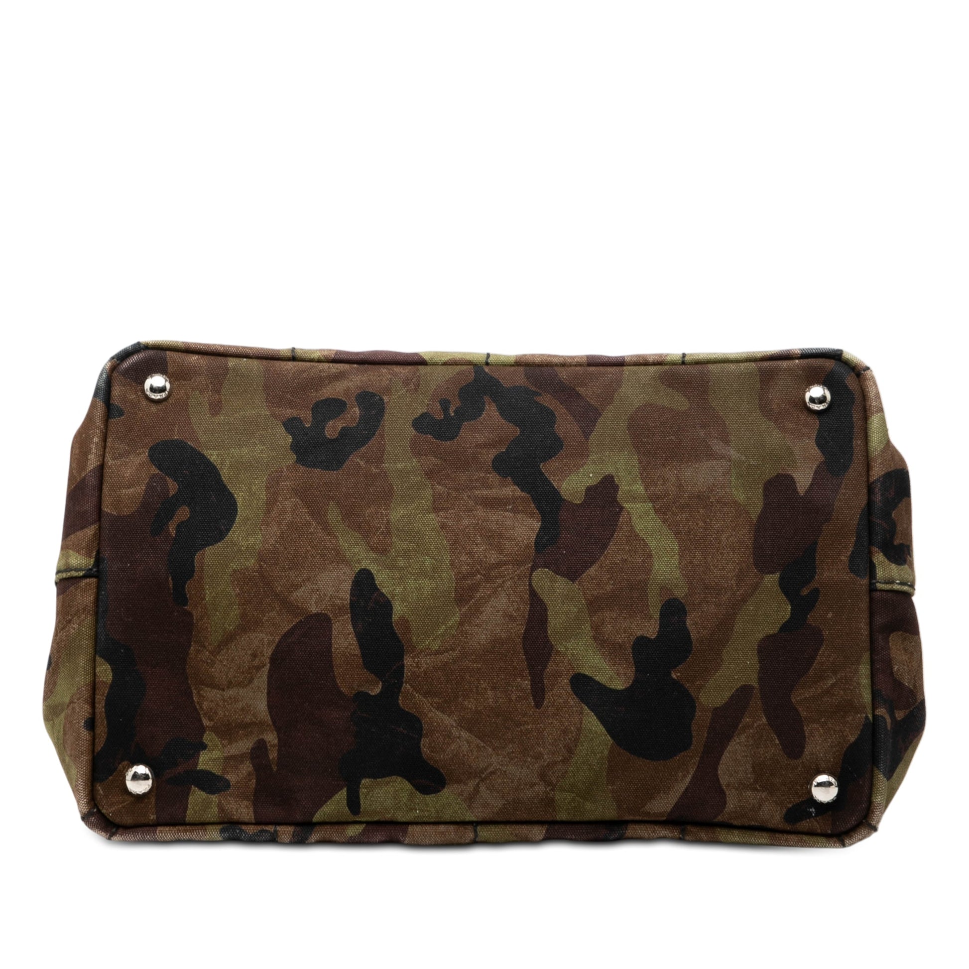 Prada Canvas Canapa Logo Camouflage Satchel