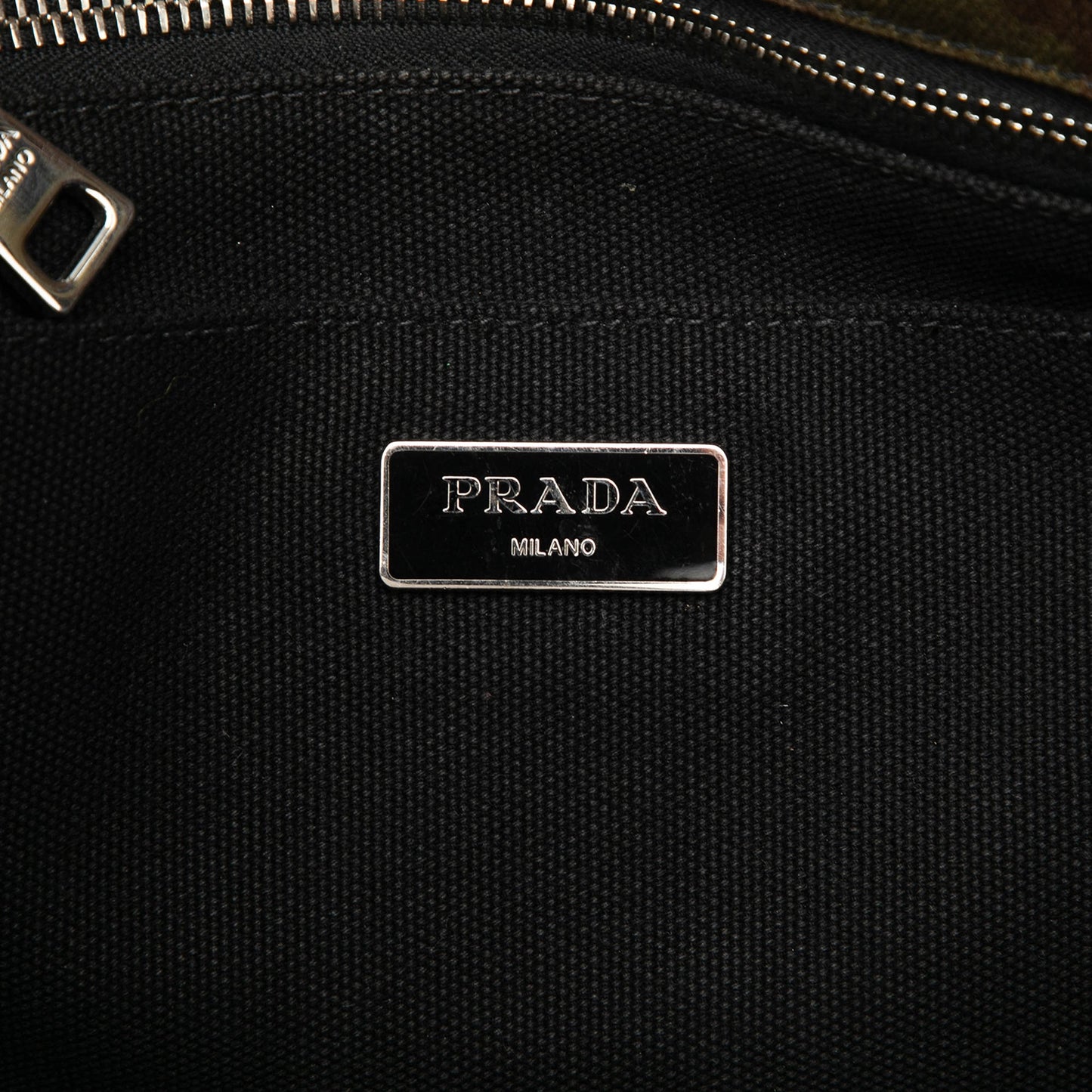 Prada Canvas Canapa Logo Camouflage Satchel