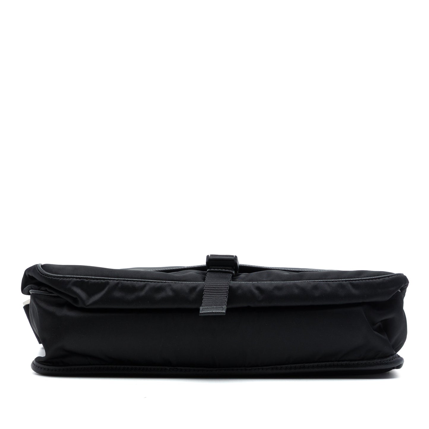 Prada Saffiano Trimmed Tessuto Buckle Messenger Bag