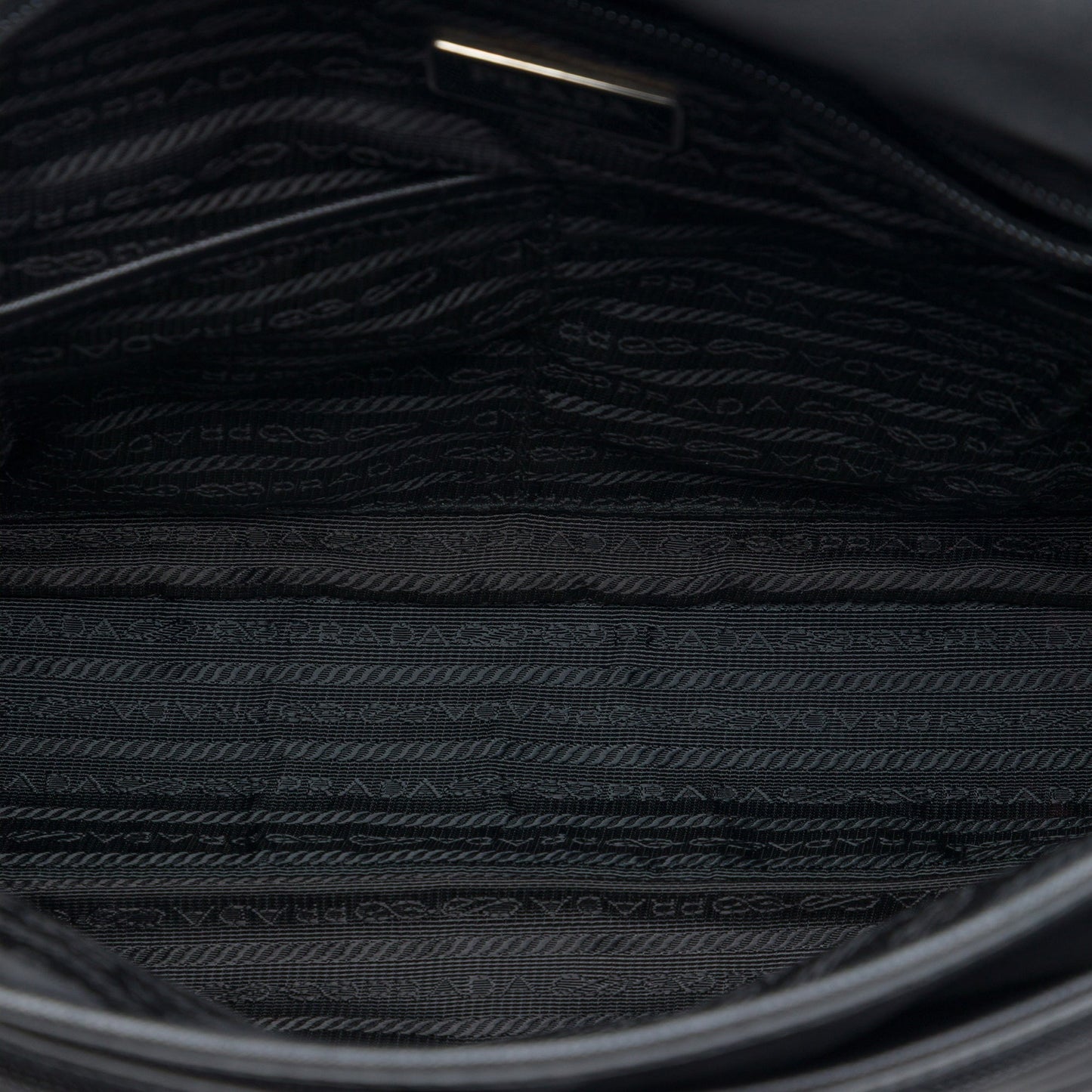 Prada Saffiano Trimmed Tessuto Buckle Messenger Bag