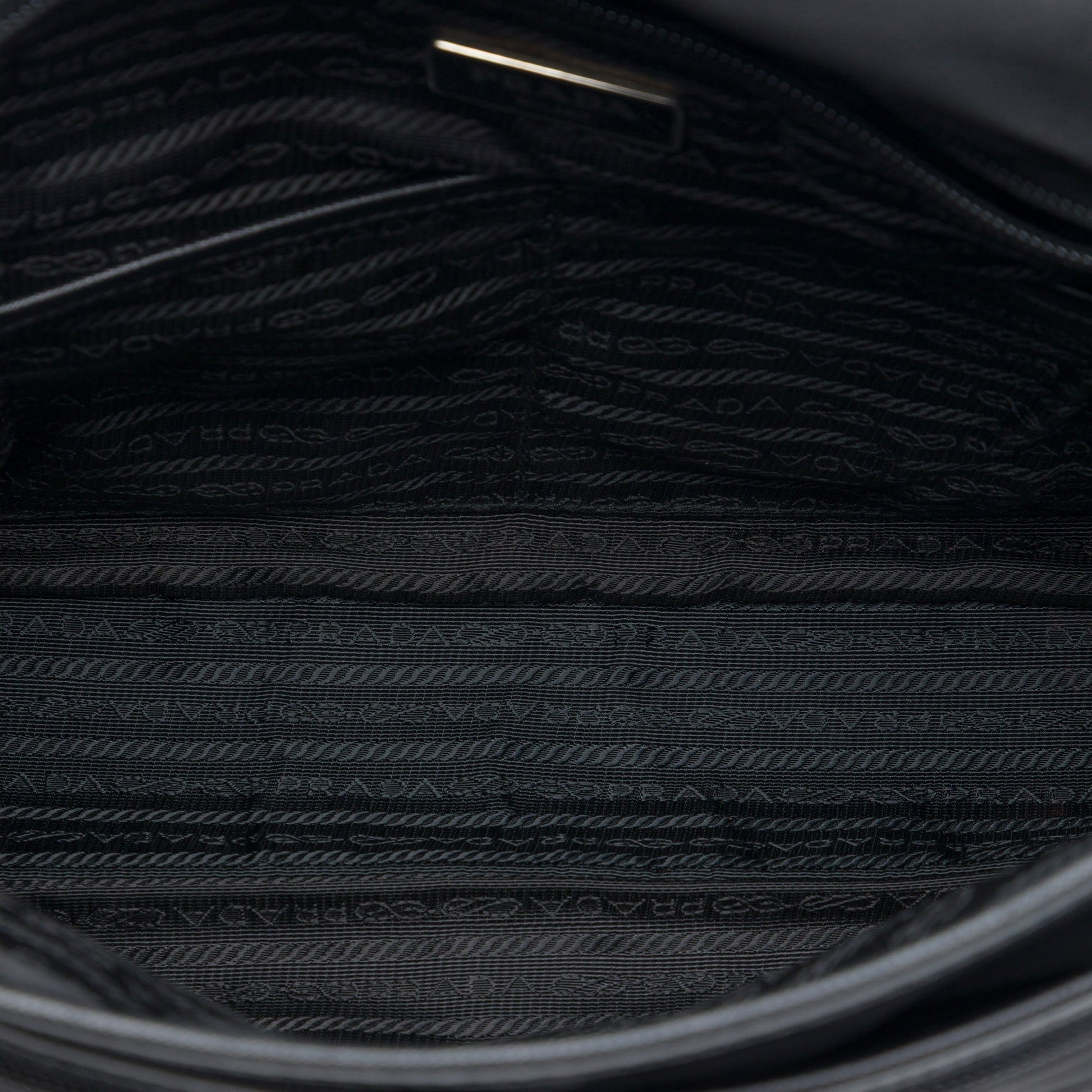 Prada Saffiano Trimmed Tessuto Buckle Messenger Bag