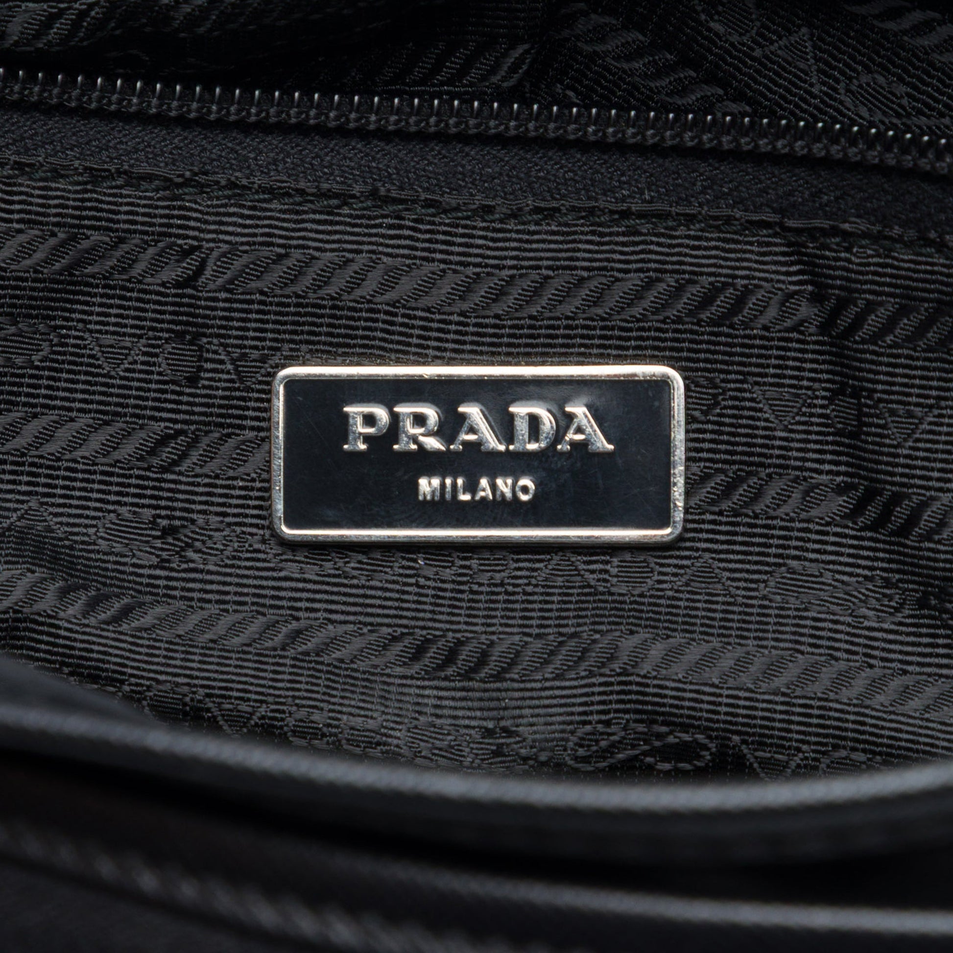 Prada Saffiano Trimmed Tessuto Buckle Messenger Bag