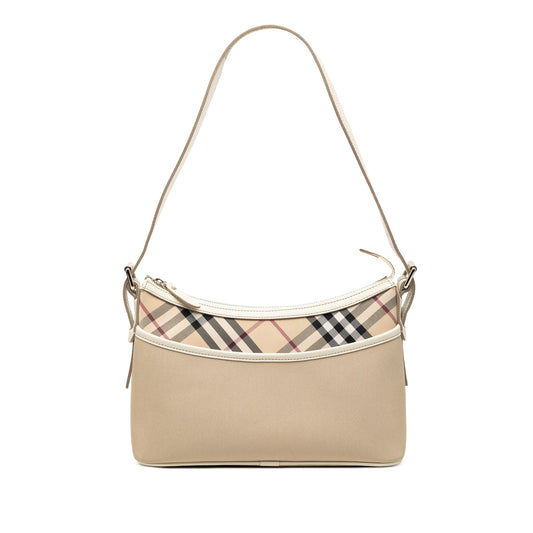 Burberry Nova Check Trimmed Canvas Shoulder Bag