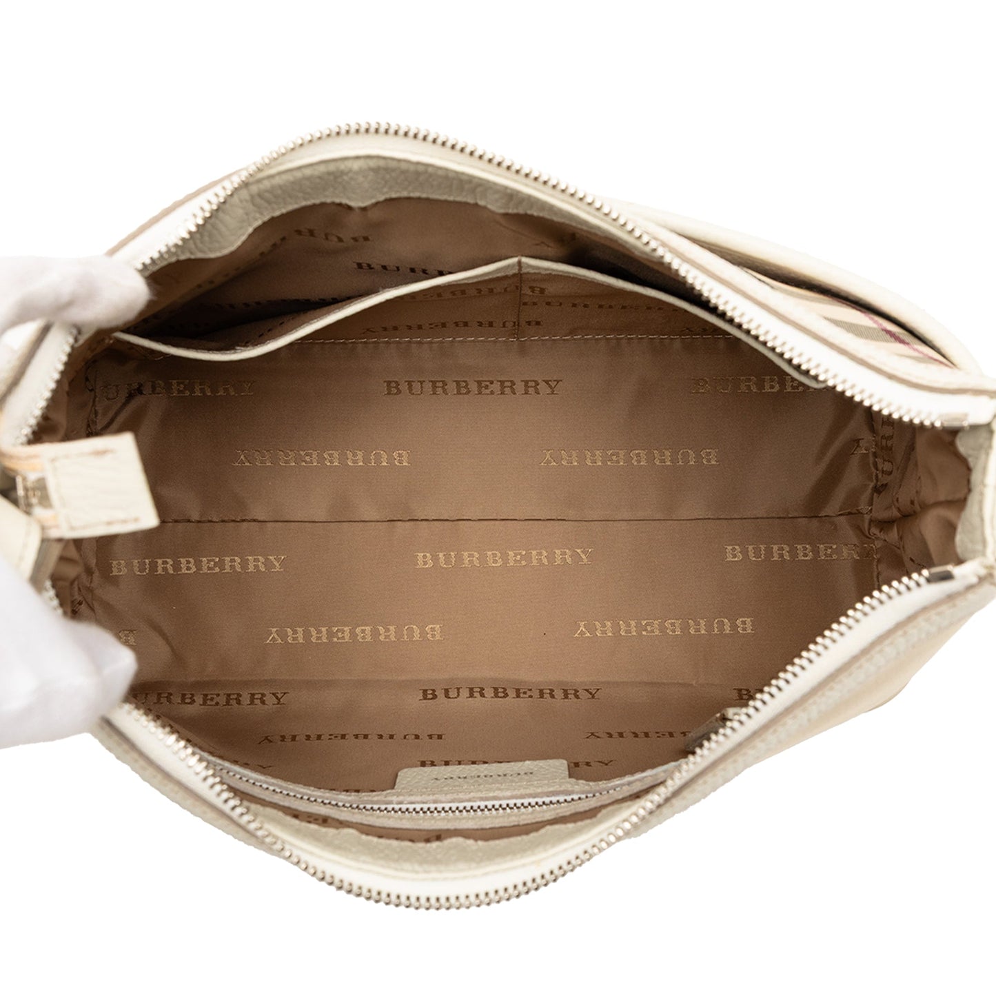 Burberry Nova Check Trimmed Canvas Shoulder Bag