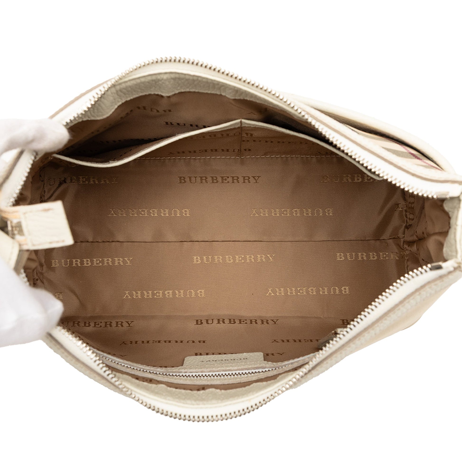 Burberry Nova Check Trimmed Canvas Shoulder Bag