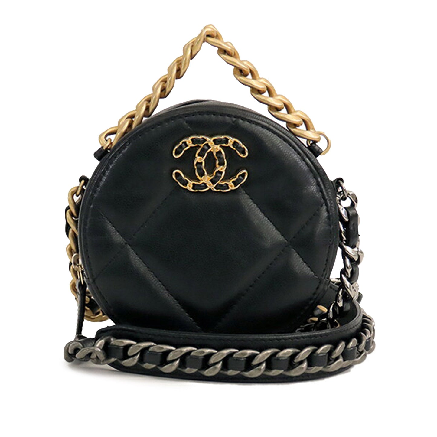 Chanel Lambskin 19 Round Clutch with Chain