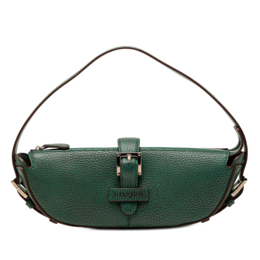 Mini Pebbled Leather Baguette Boat Bag