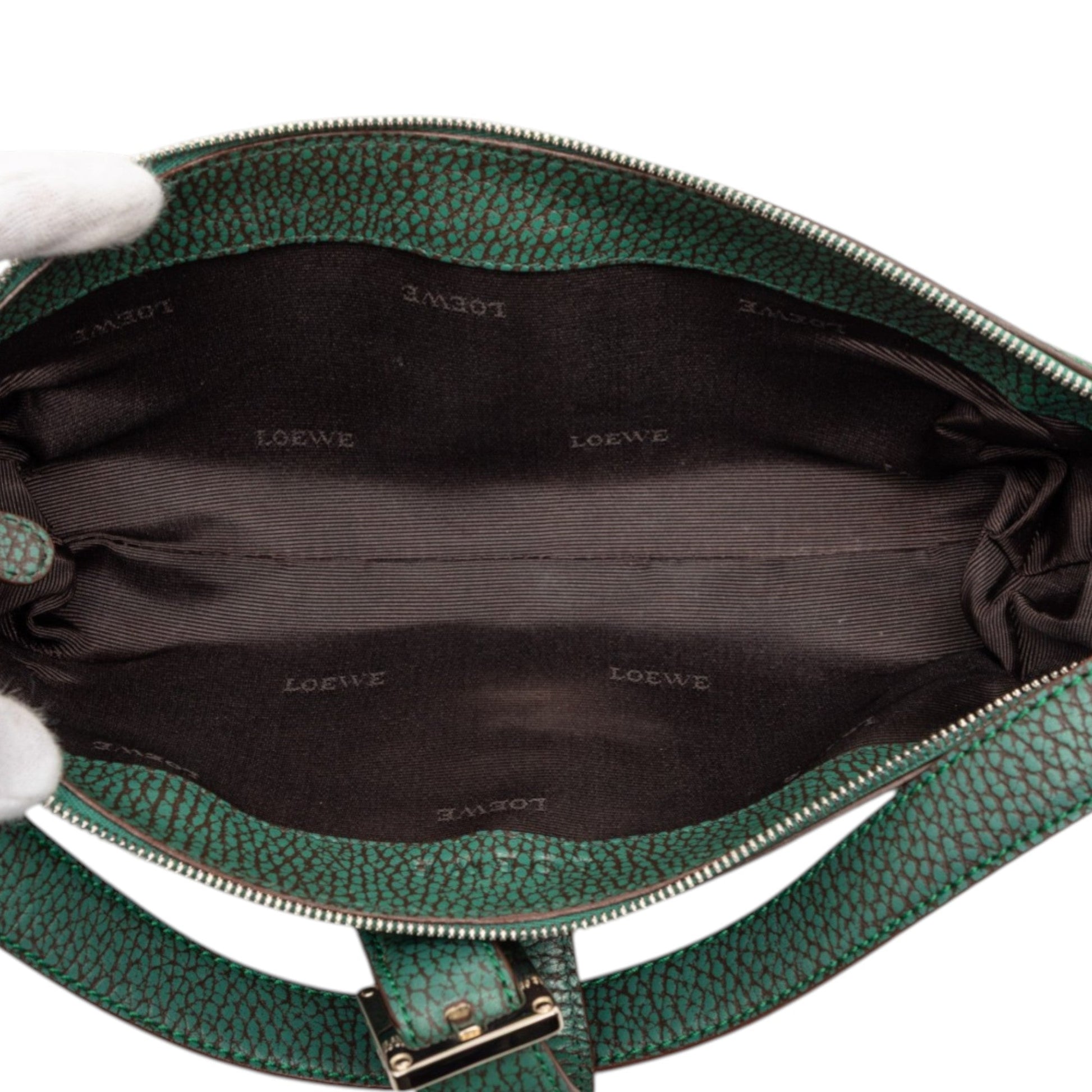 Mini Pebbled Leather Baguette Boat Bag