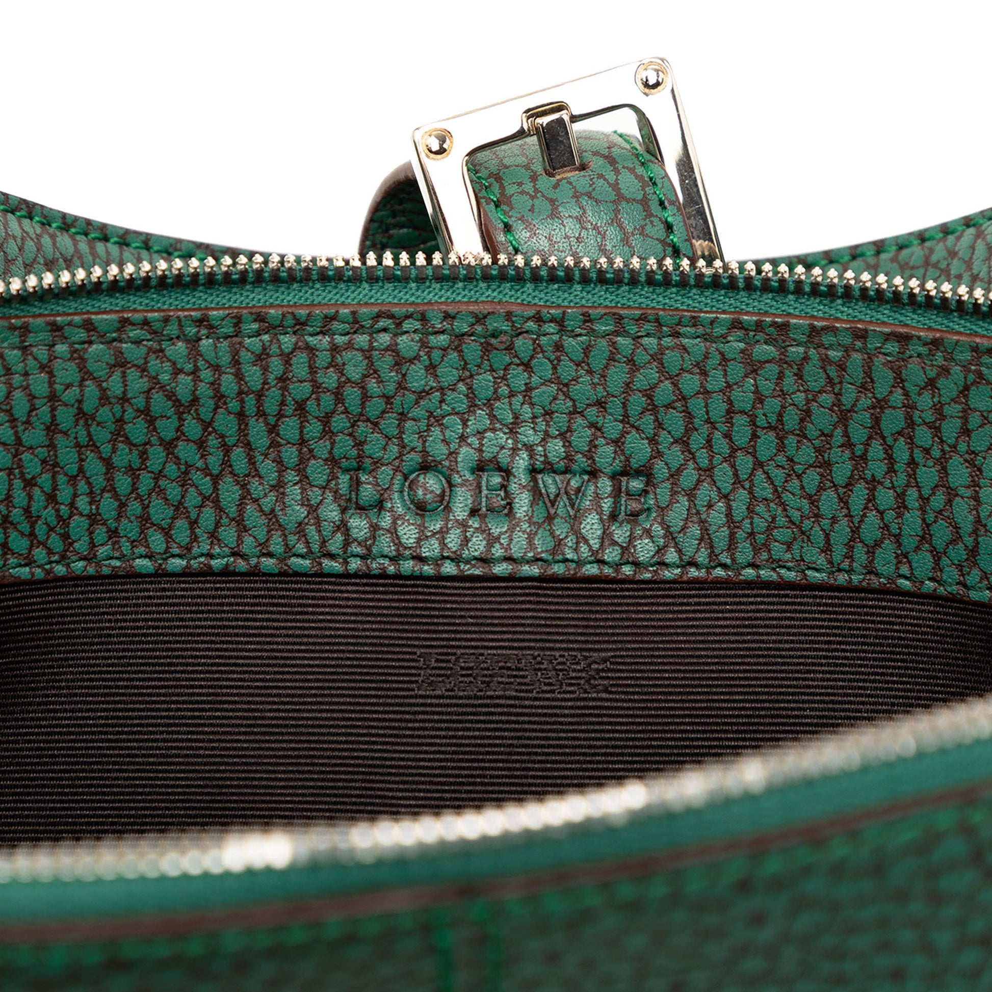 Mini Pebbled Leather Baguette Boat Bag