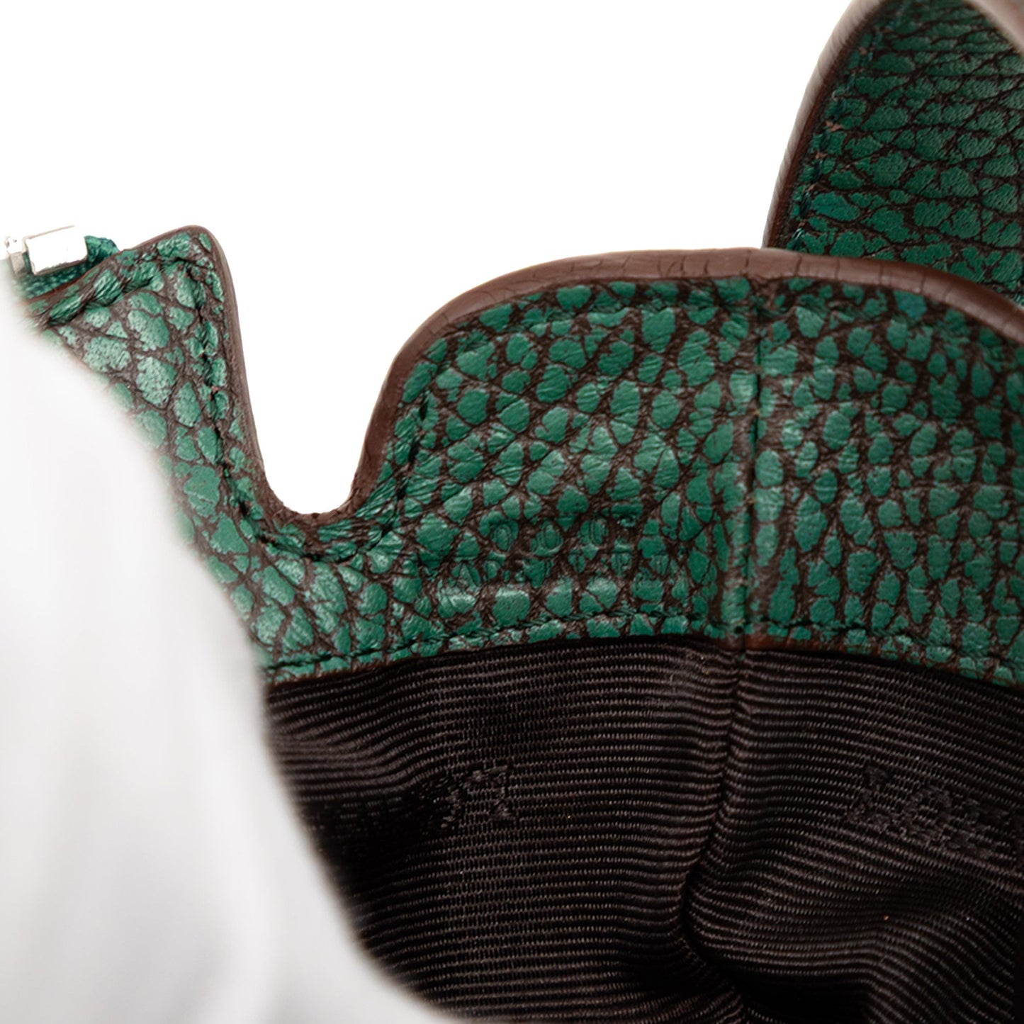 Mini Pebbled Leather Baguette Boat Bag