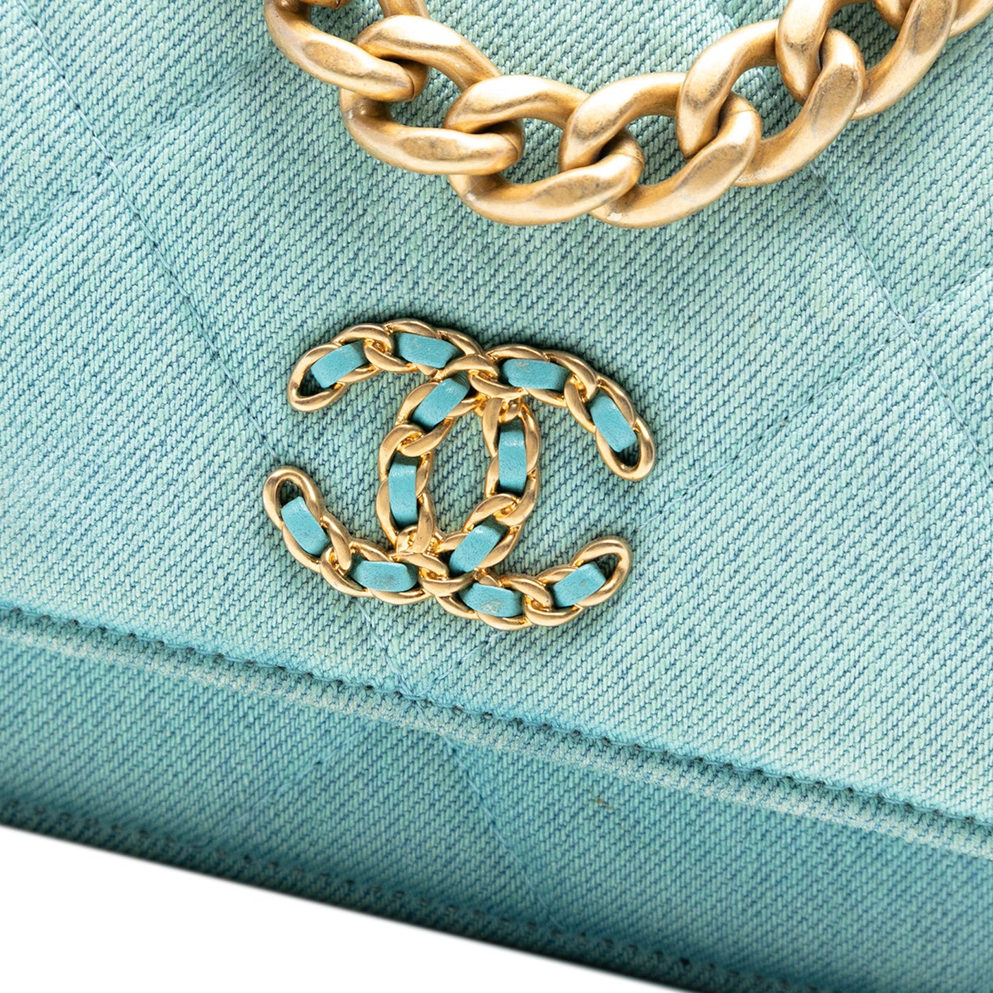 Chanel Denim 19 Flap Wallet On Chain