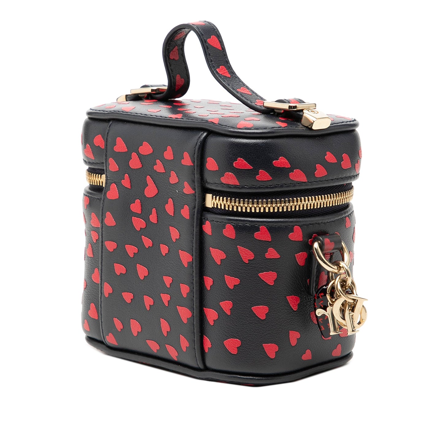 Dior Micro Lambskin Heart Print Lady Dior Vanity Case
