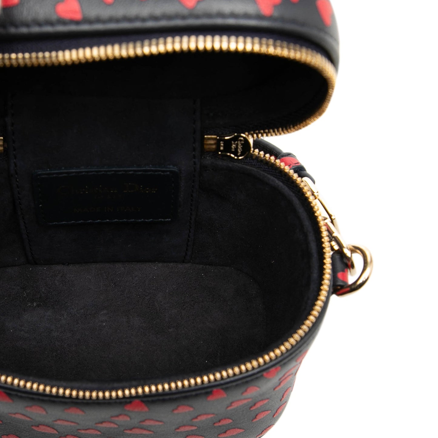 Dior Micro Lambskin Heart Print Lady Dior Vanity Case