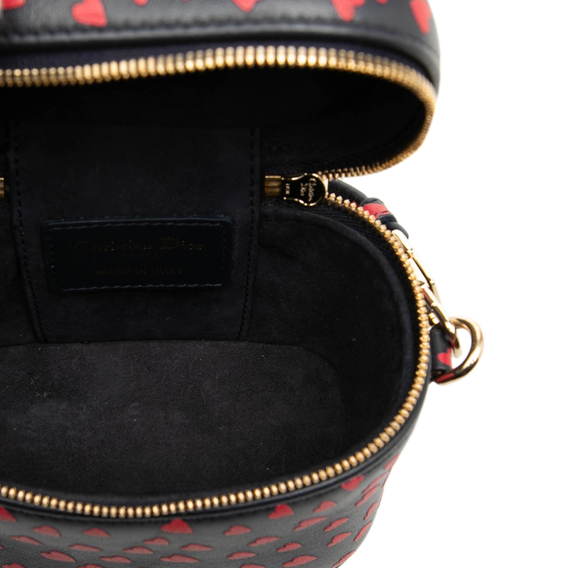 Dior Micro Lambskin Heart Print Lady Dior Vanity Case