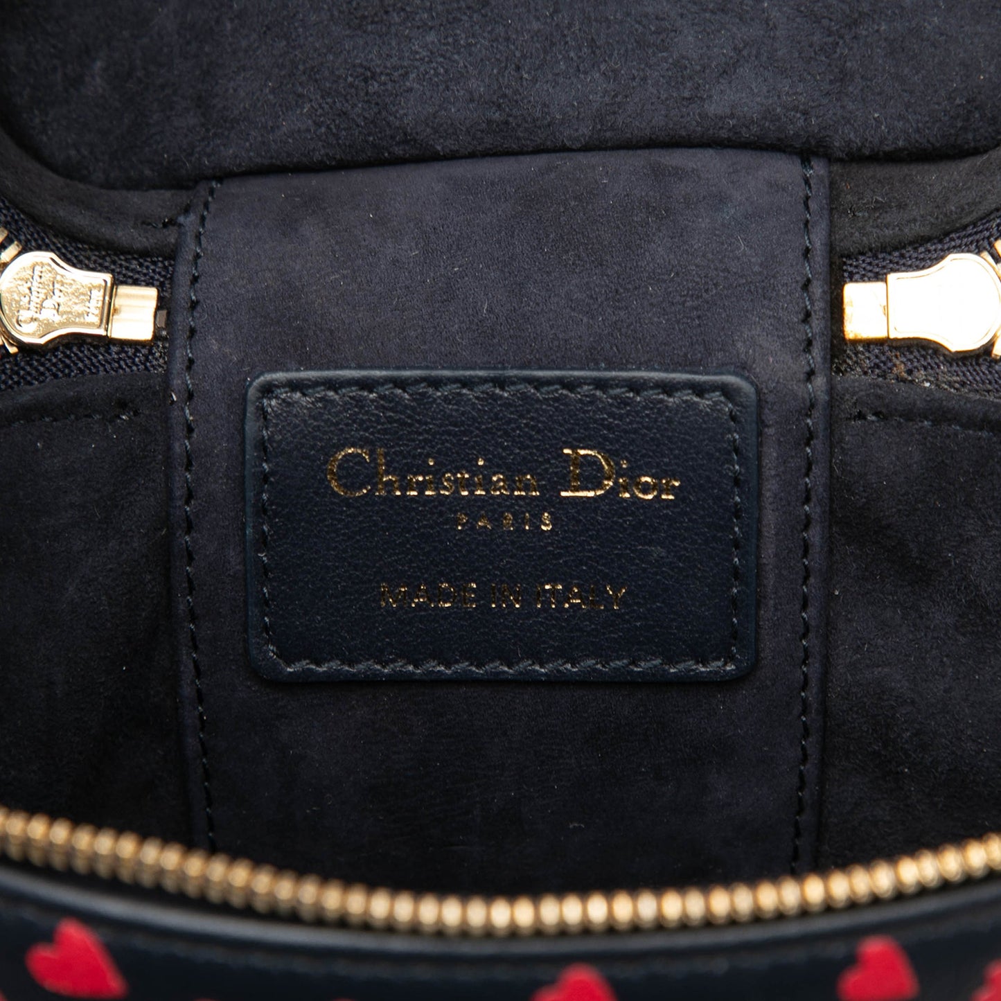 Dior Micro Lambskin Heart Print Lady Dior Vanity Case
