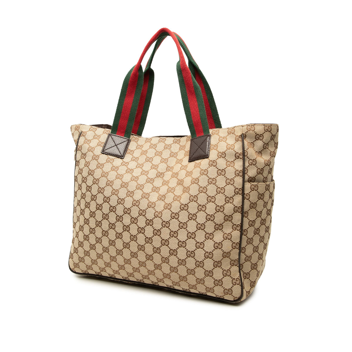 Gucci GG Canvas Web Double Pockets Tote