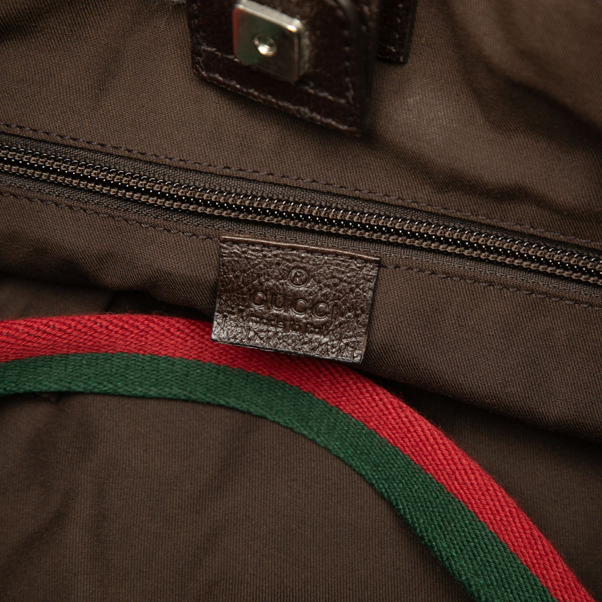 Gucci GG Canvas Web Double Pockets Tote