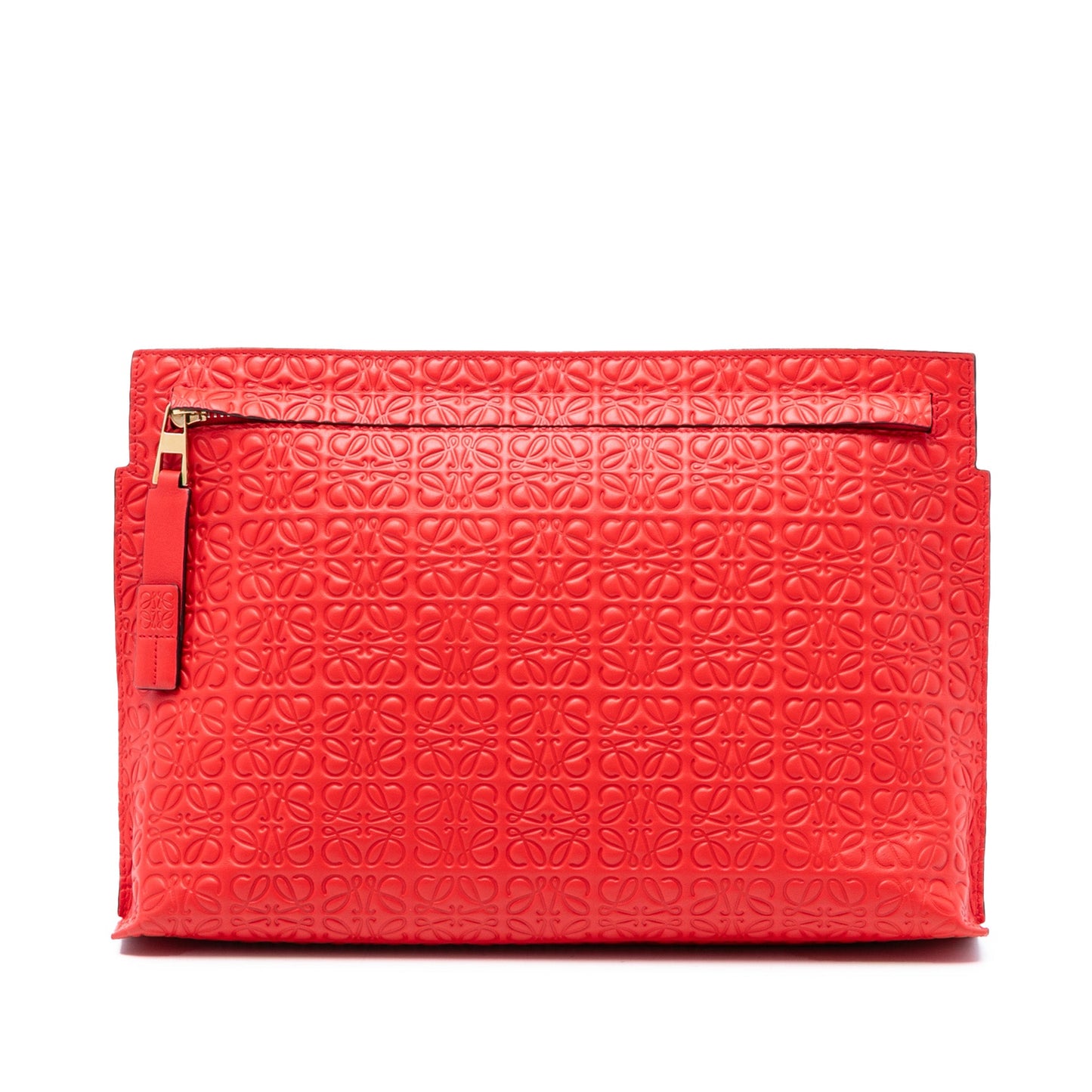 LOEWE Embossed Anagram Leather Repeat T Clutch