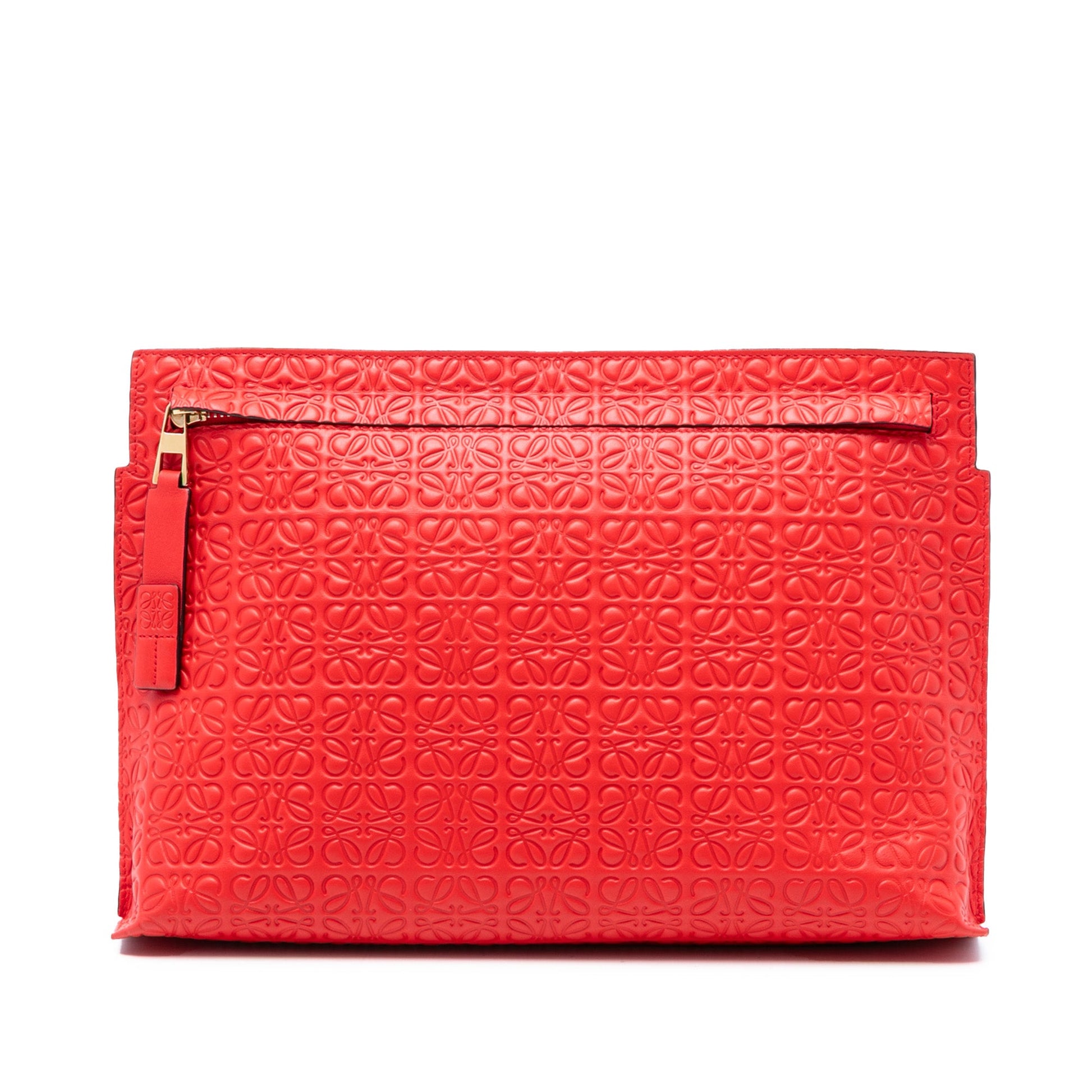 LOEWE Embossed Anagram Leather Repeat T Clutch