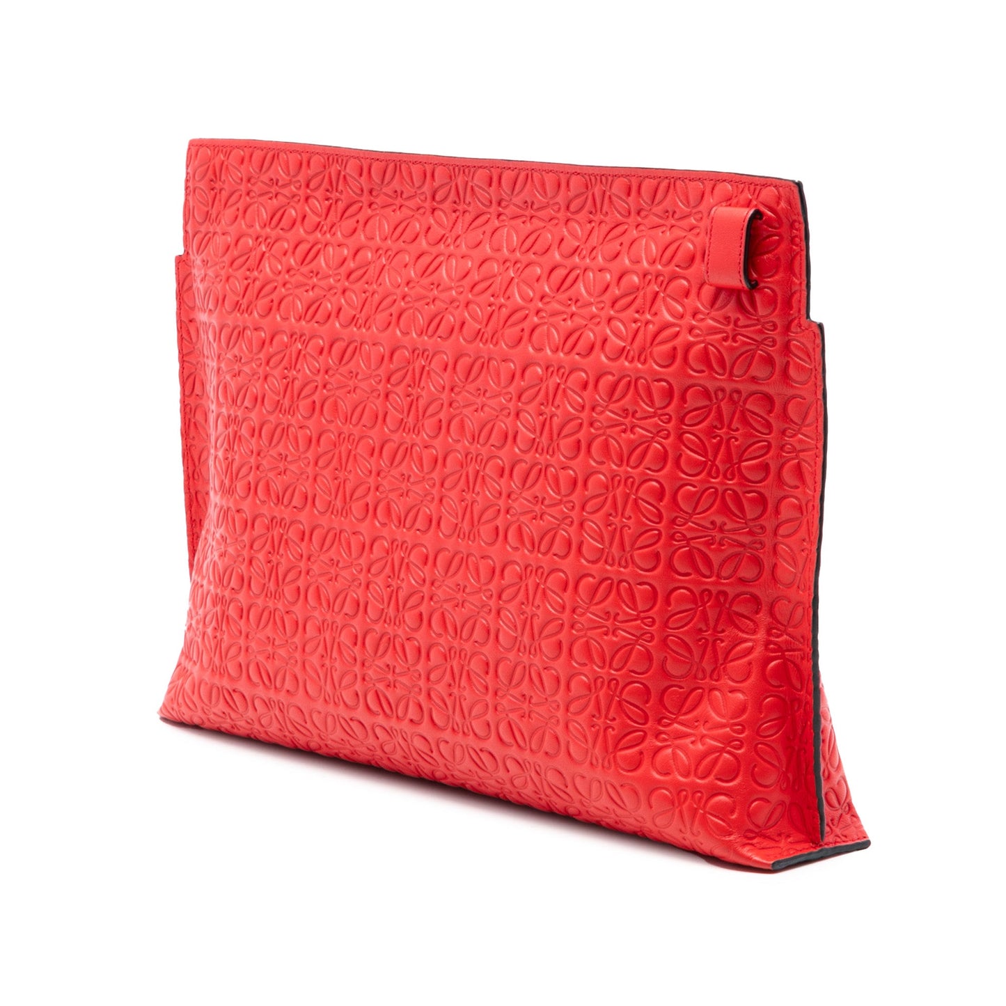 LOEWE Embossed Anagram Leather Repeat T Clutch