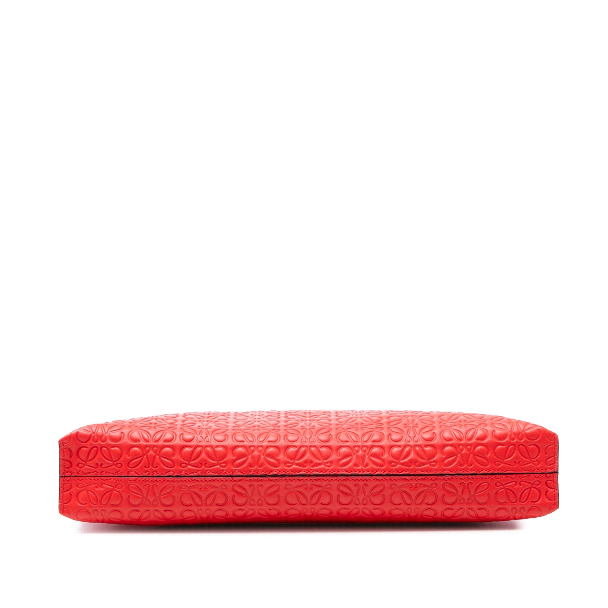 LOEWE Embossed Anagram Leather Repeat T Clutch