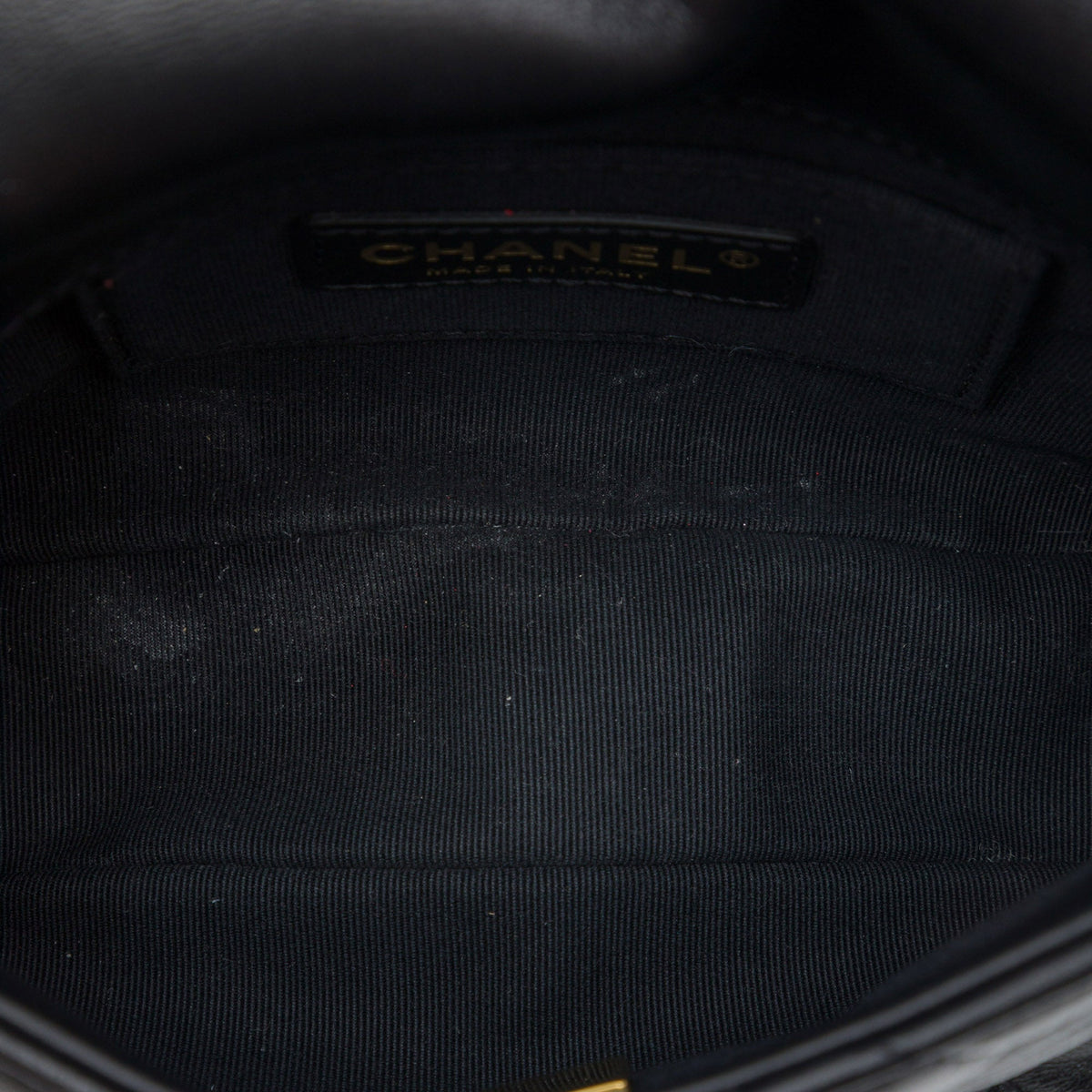 Chanel Mini Quilted Lambskin Lacquered Chain Flap — Black