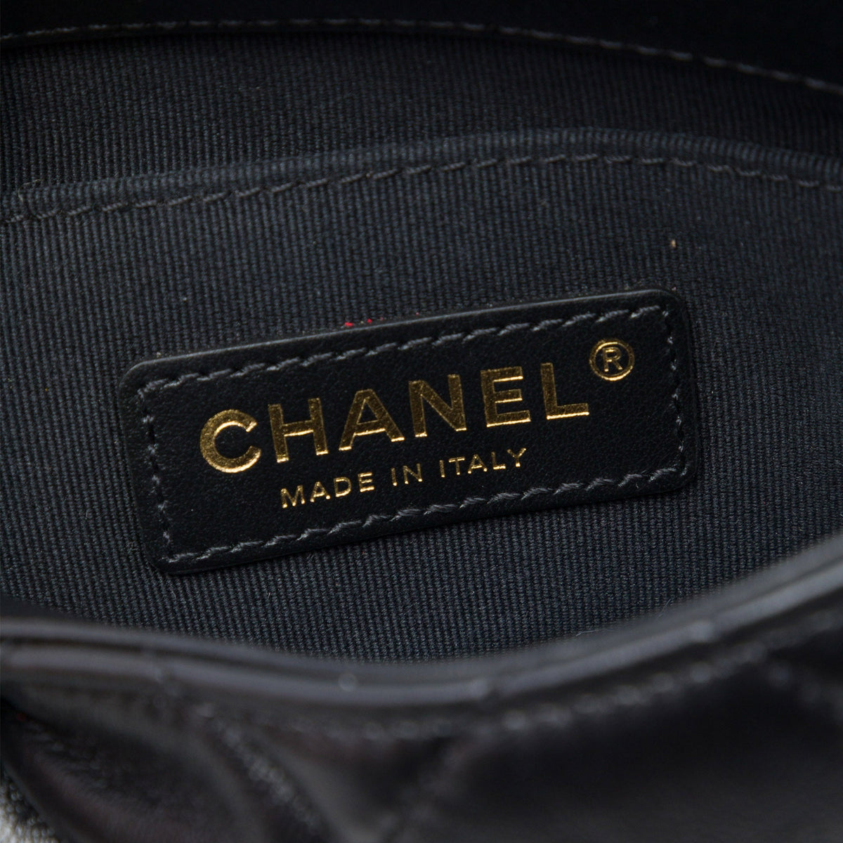 Chanel Mini Quilted Lambskin Lacquered Chain Flap — Black