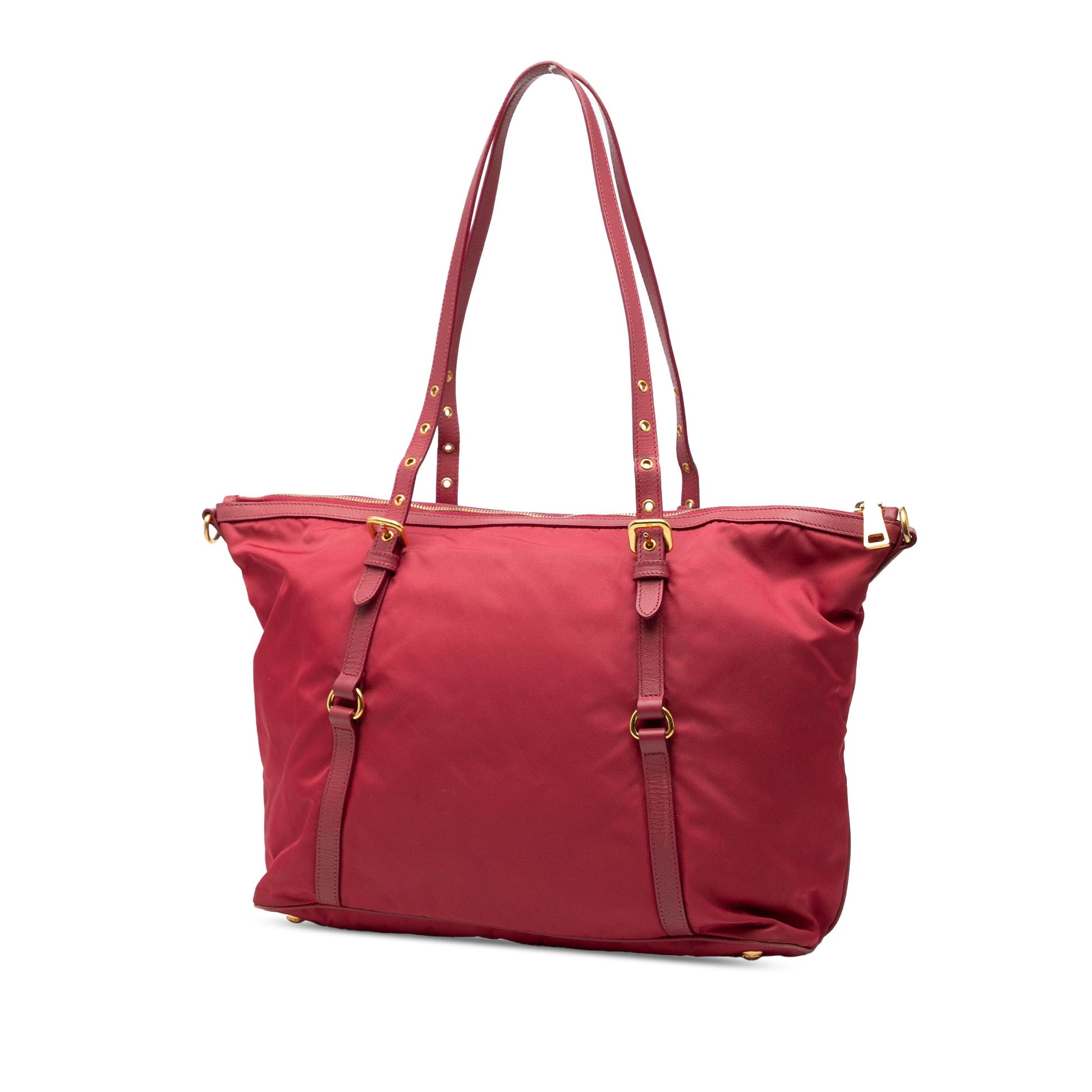 Saffiano Trimmed Tessuto Zip Top Convertible Tote