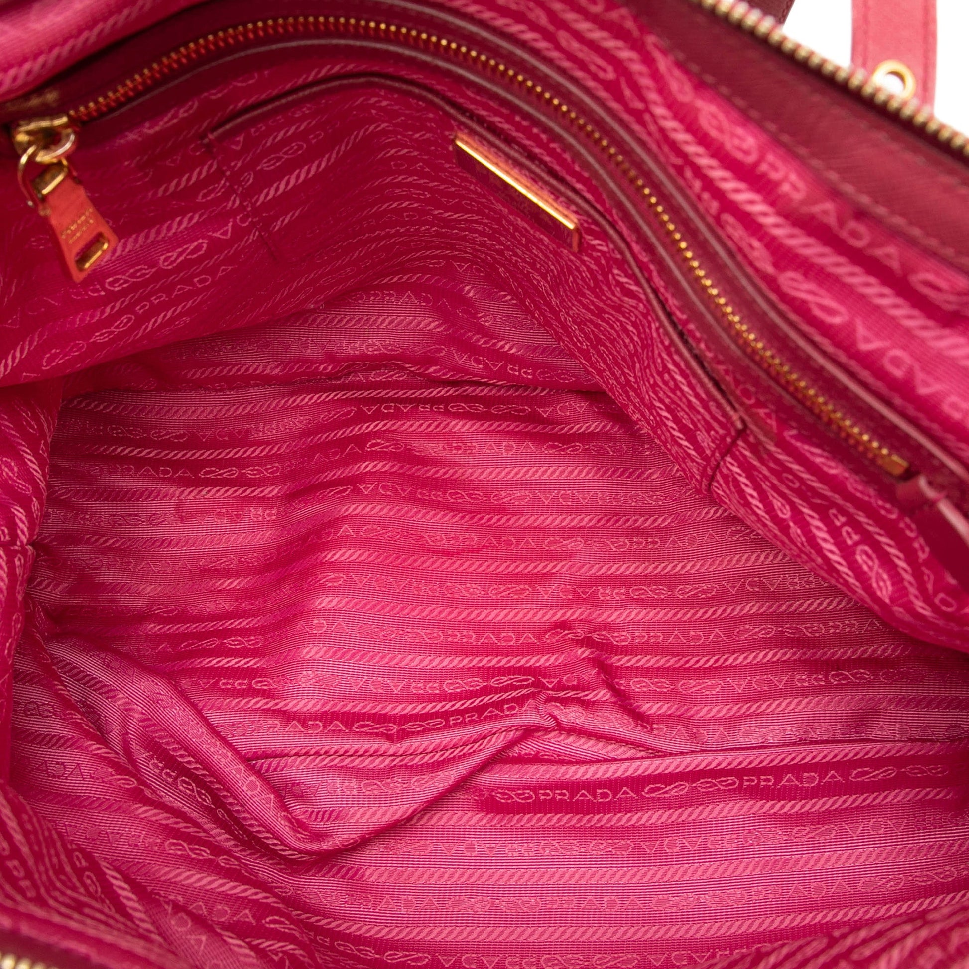 Saffiano Trimmed Tessuto Zip Top Convertible Tote