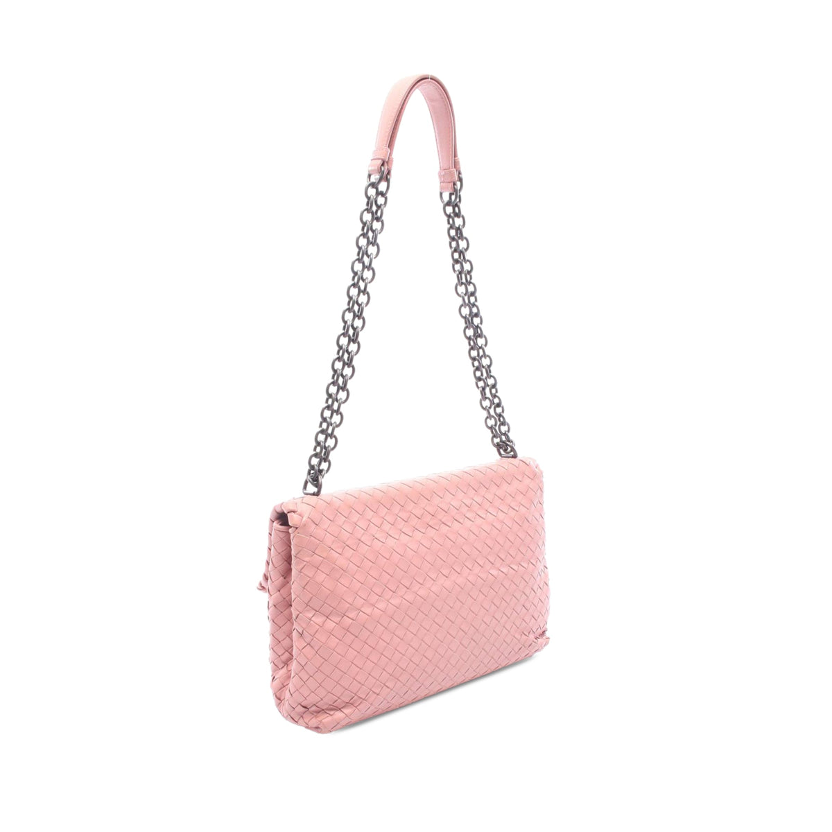 Bottega Veneta Small Nappa Intrecciato Olimpia Shoulder Bag — Pink