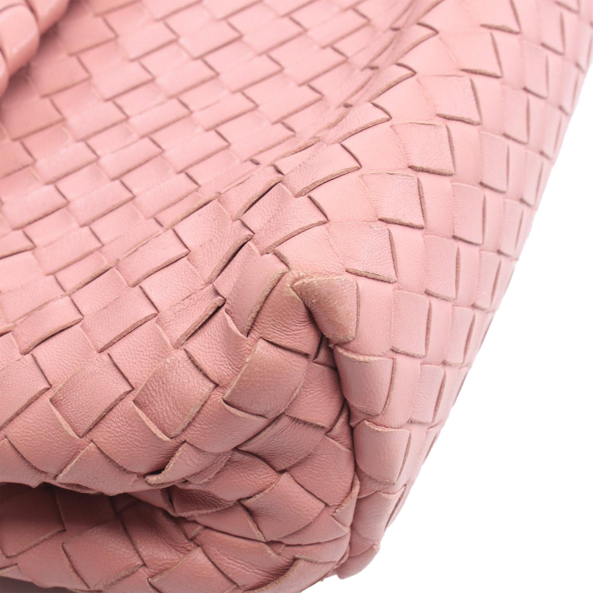 Bottega Veneta Small Nappa Intrecciato Olimpia Shoulder Bag — Pink