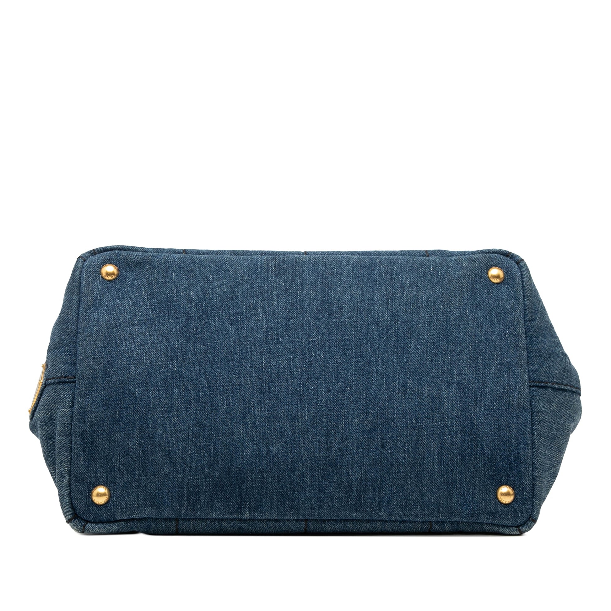 Prada Denim Canapa Logo Satchel