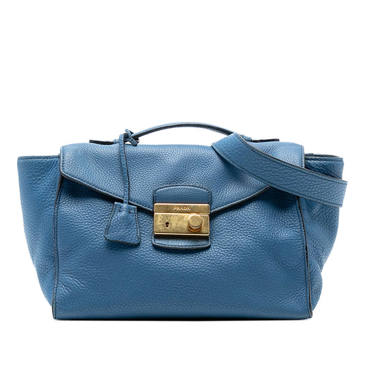 Prada Vitello Daino Sound Lock Satchel