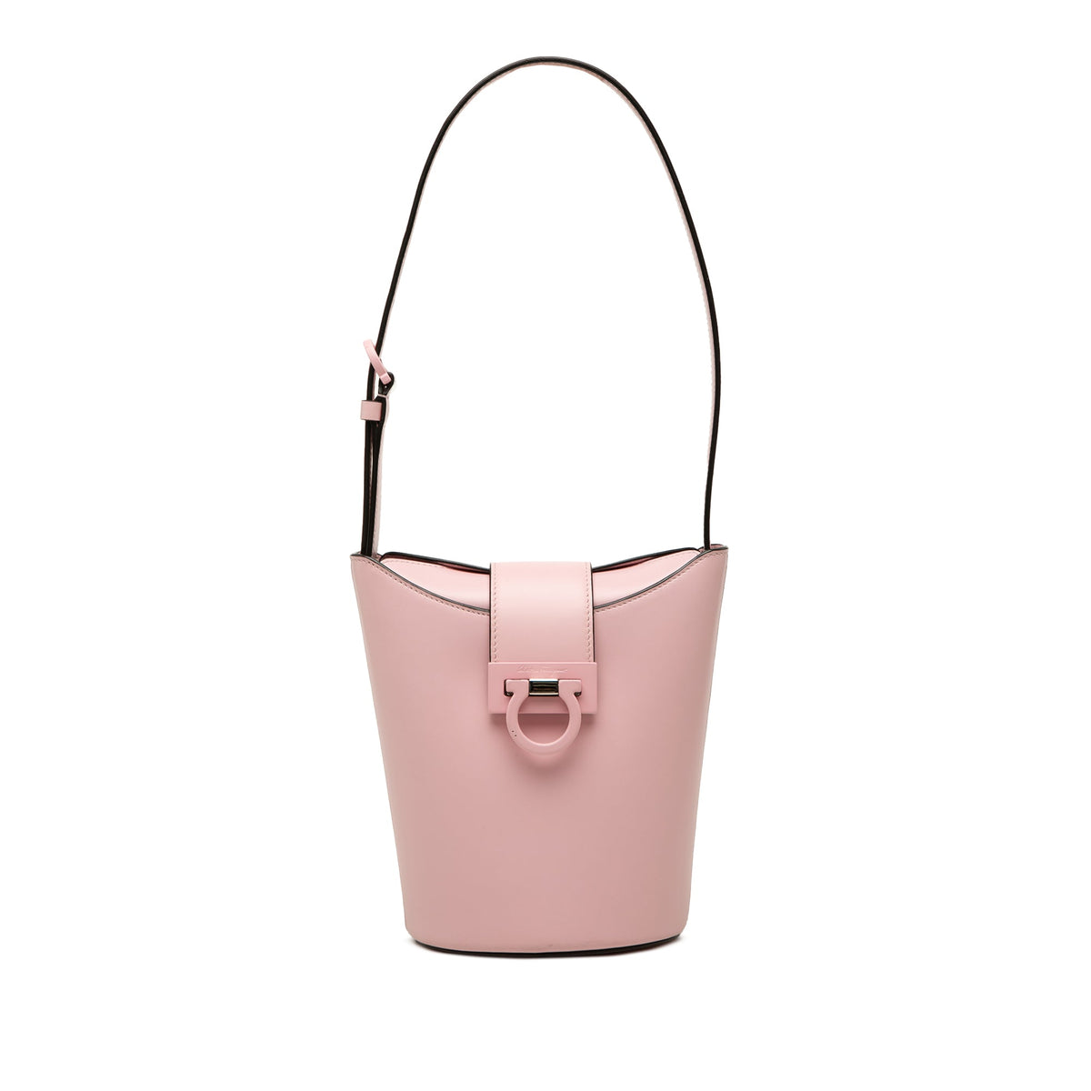 Ferragamo Small Leather Trifolio Shoulder Bag — Pink
