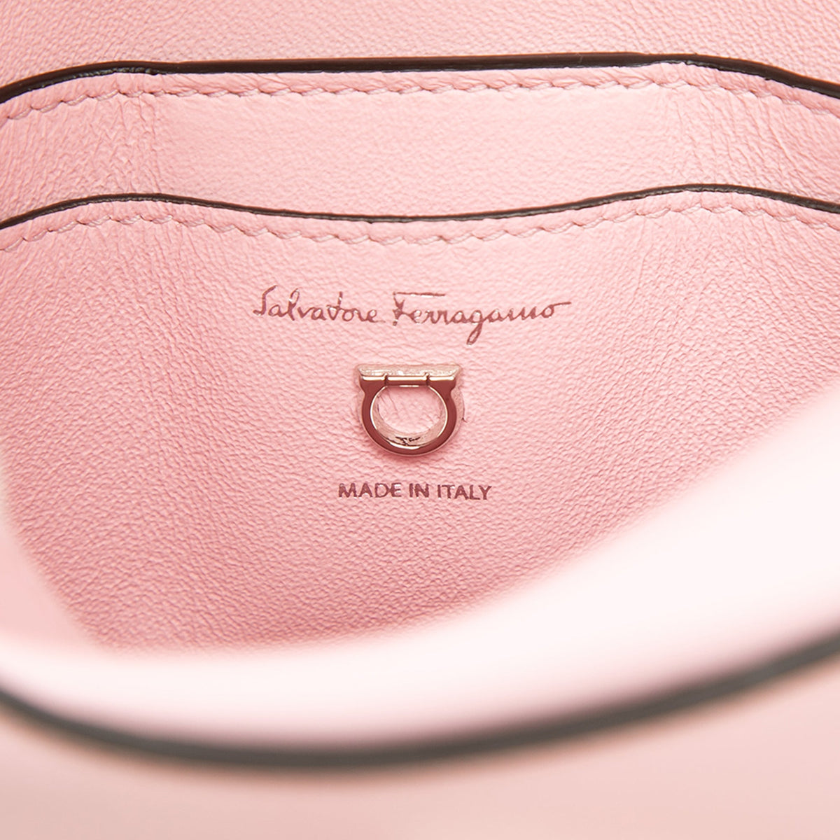 Ferragamo Small Leather Trifolio Shoulder Bag — Pink