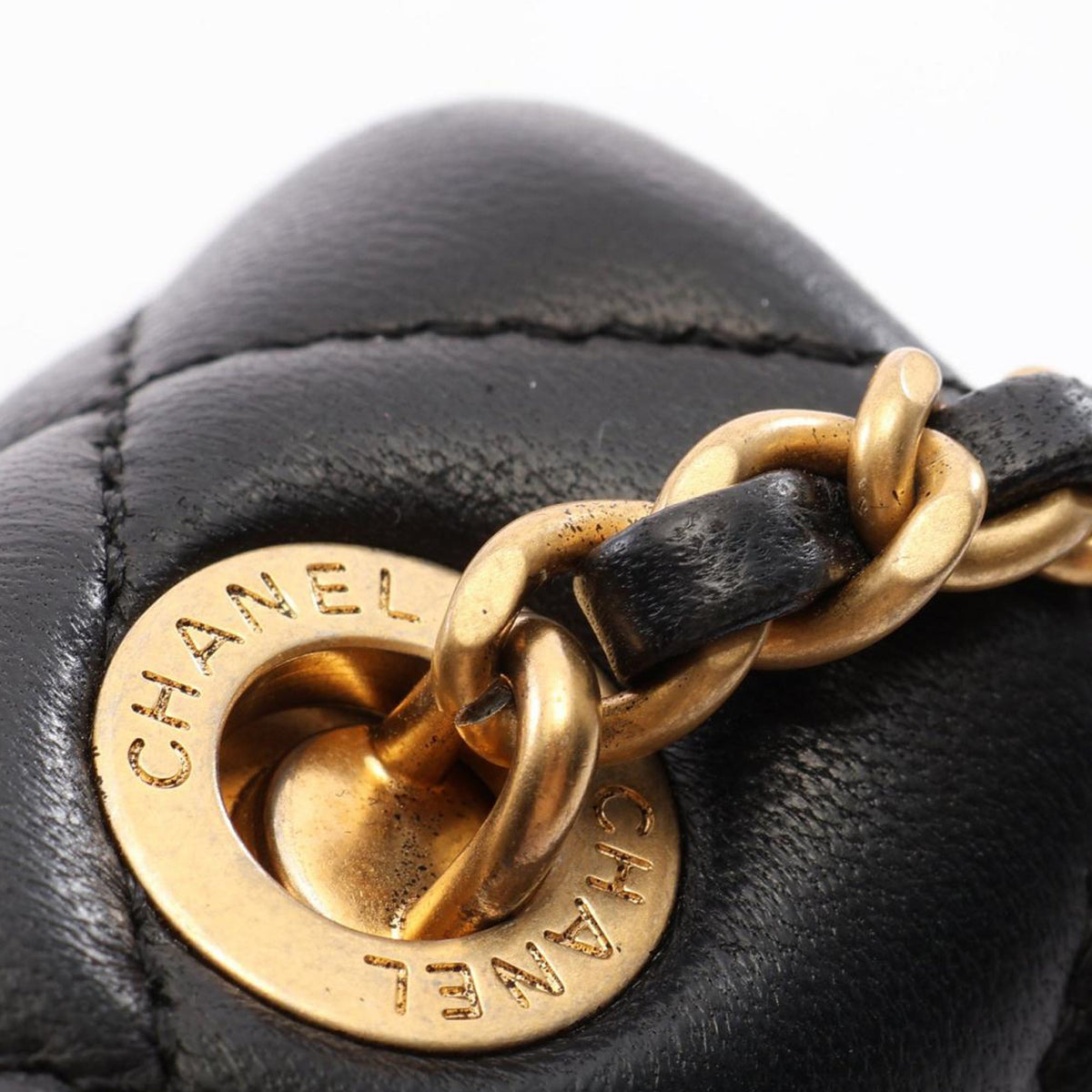 Chanel Quilted Lambskin Pearl Medallion Flap — Black