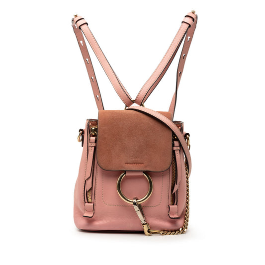 Chloé Mini Calfskin and Suede Faye Backpack