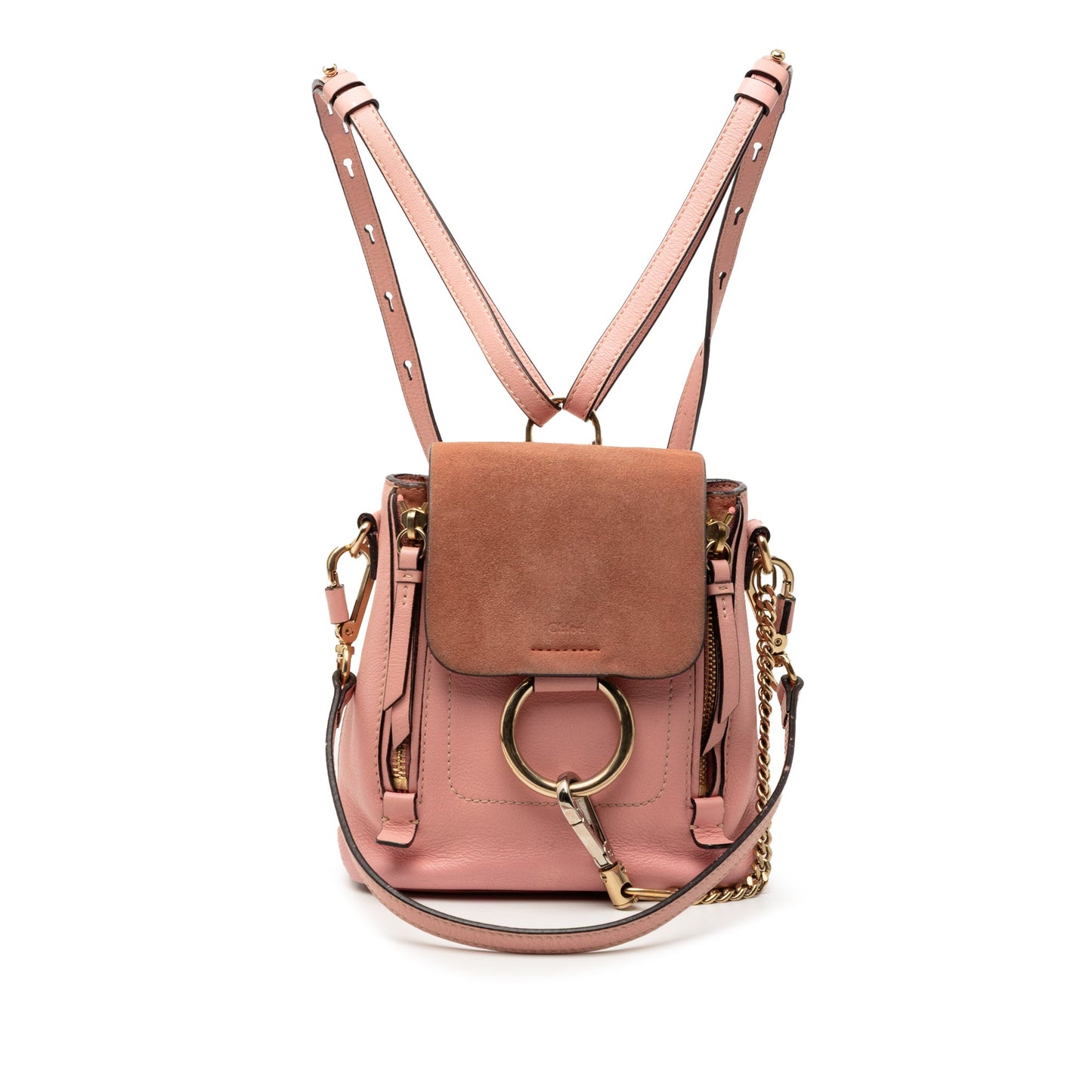 Chloé Mini Calfskin and Suede Faye Backpack