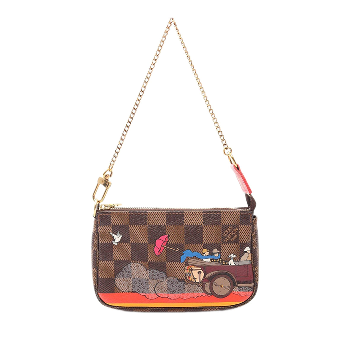 Louis Vuitton Damier Ebene Christmas Animation Evasion Mini Pochette Accessoires — Brown