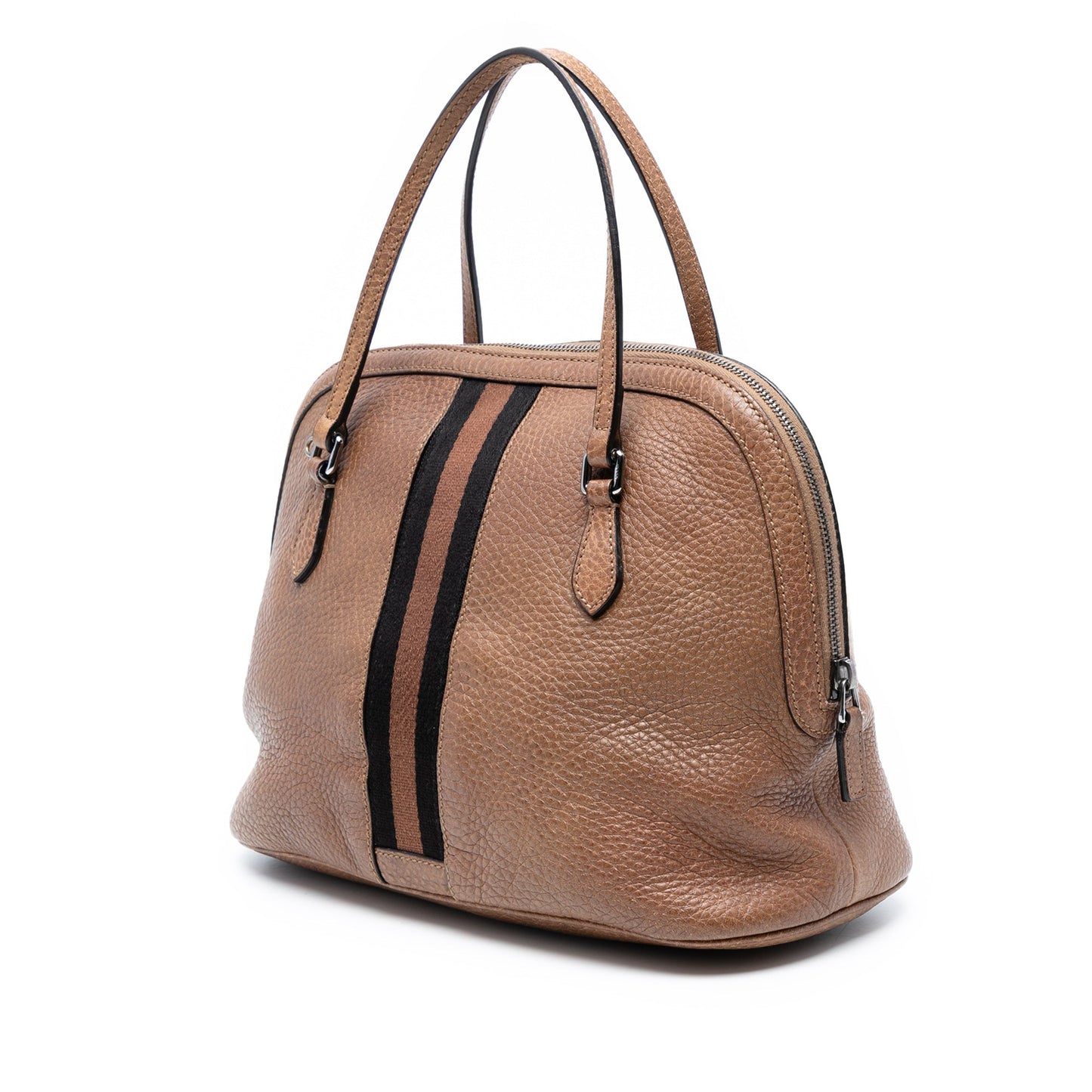 Gucci Medium Leather Web Dome Satchel