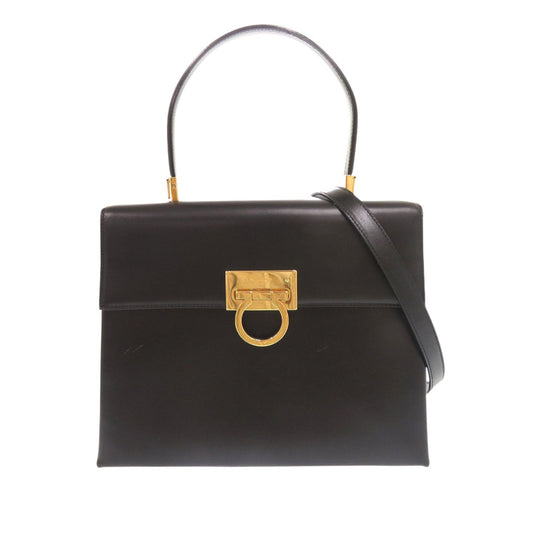 Ferragamo Leather Gancini Top Handle Bag
