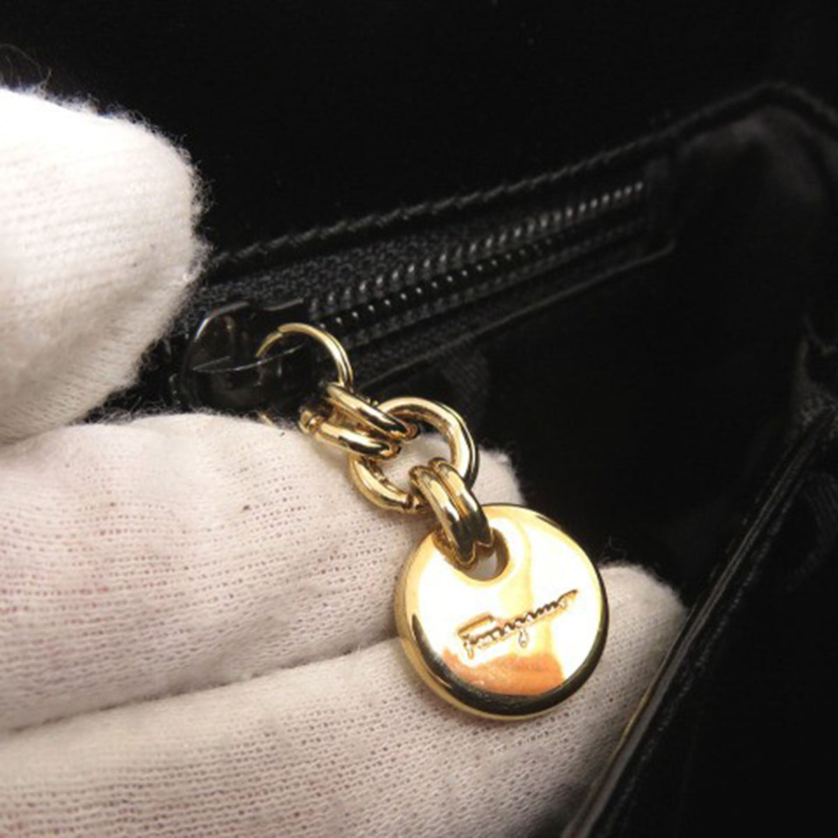 Ferragamo Leather Gancini Top Handle Bag