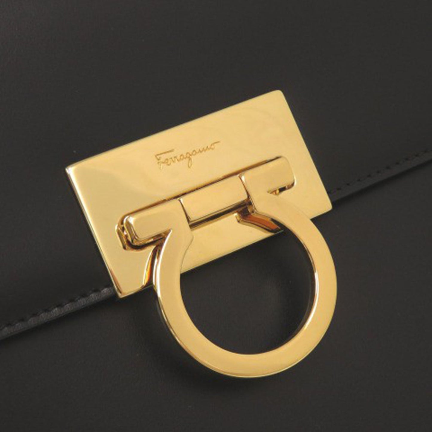 Ferragamo Leather Gancini Top Handle Bag