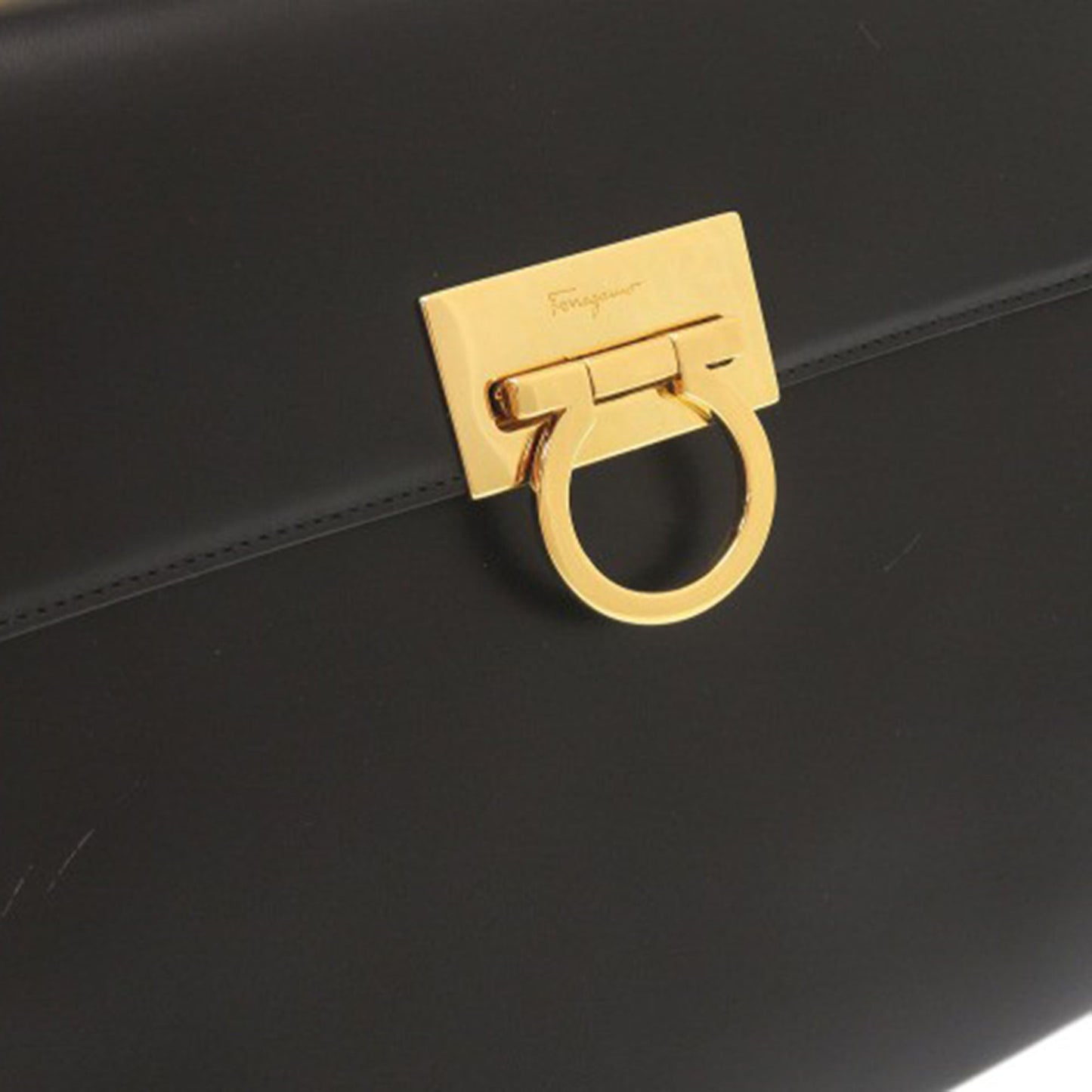 Ferragamo Leather Gancini Top Handle Bag