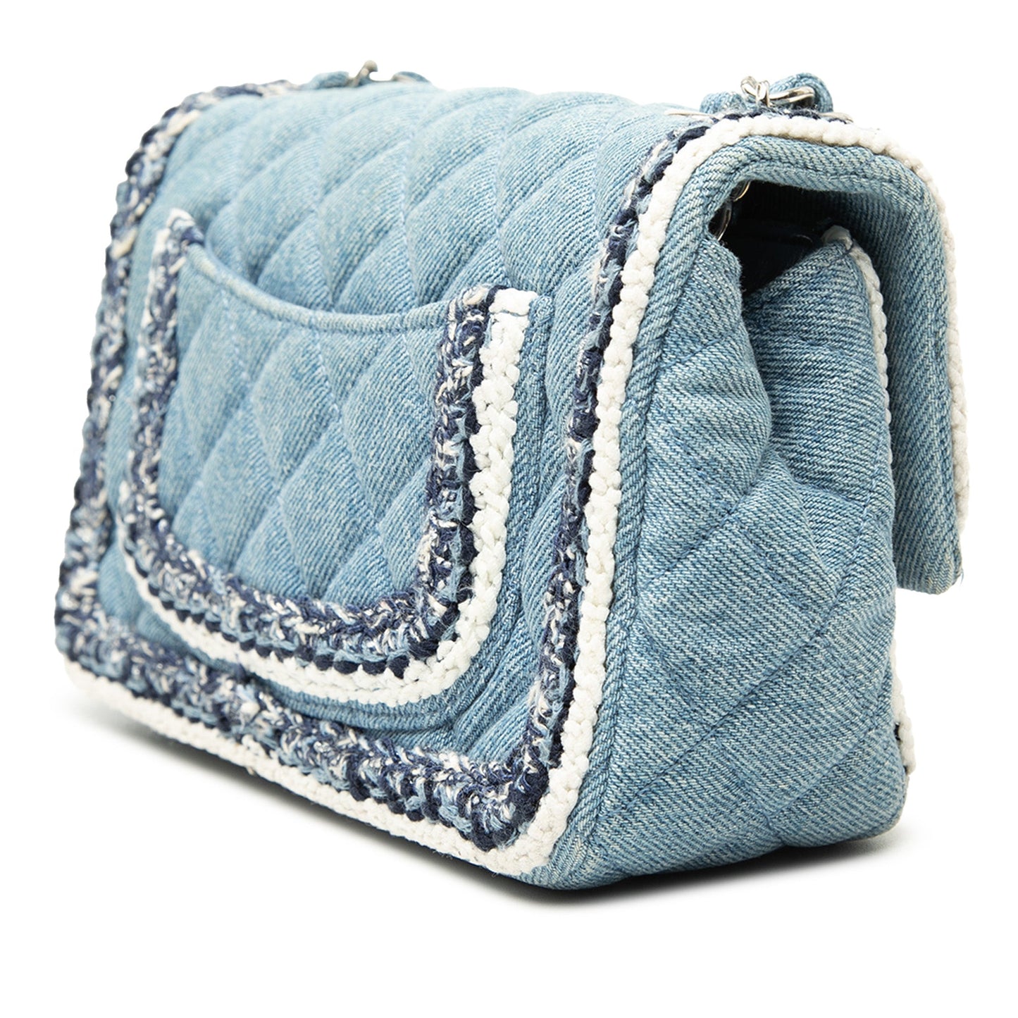 Chanel Mini Rectangular Classic Denim Braided Single Flap